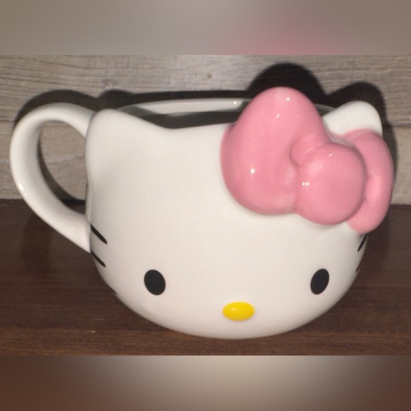 Sanrio Hello Kitty with Pink Bow Figural Face Head Ceramic coffee mug - NEW - Picture 4 of 10